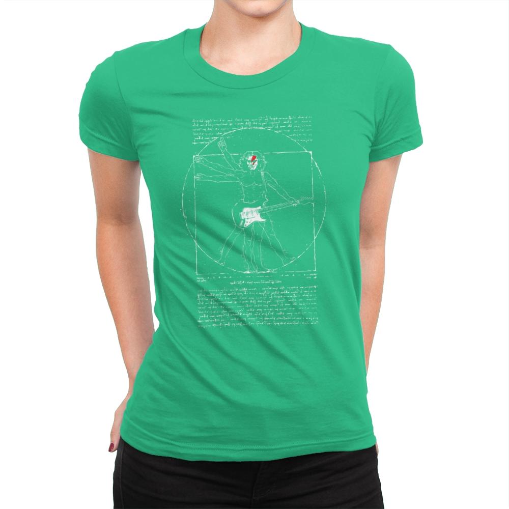 Vitruvian Rock - Womens Premium T-Shirts RIPT Apparel Small / Kelly Green