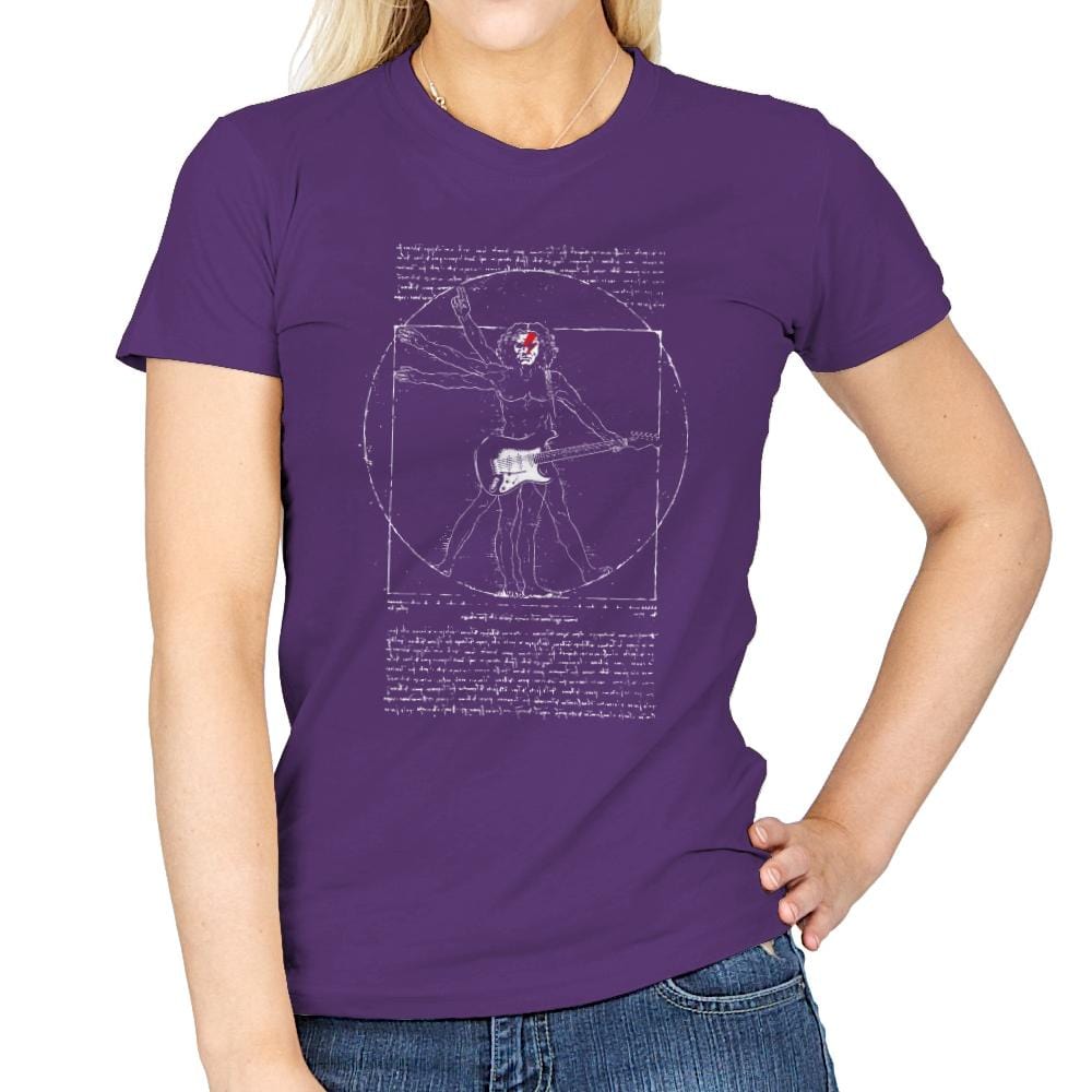 Vitruvian Rock - Womens T-Shirts RIPT Apparel Small / Purple