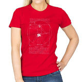 Vitruvian Rock - Womens T-Shirts RIPT Apparel Small / Red