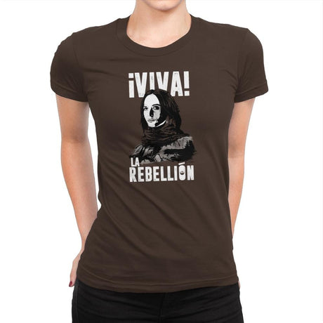 Viva La Rebellion Exclusive - Womens Premium T-Shirts RIPT Apparel Small / Dark Chocolate