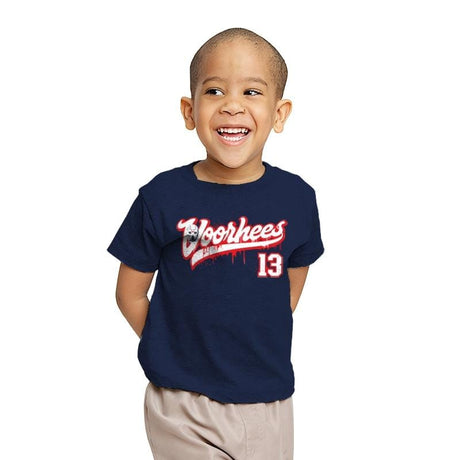 Voorhees 13 - Youth T-Shirts RIPT Apparel X-small / Navy