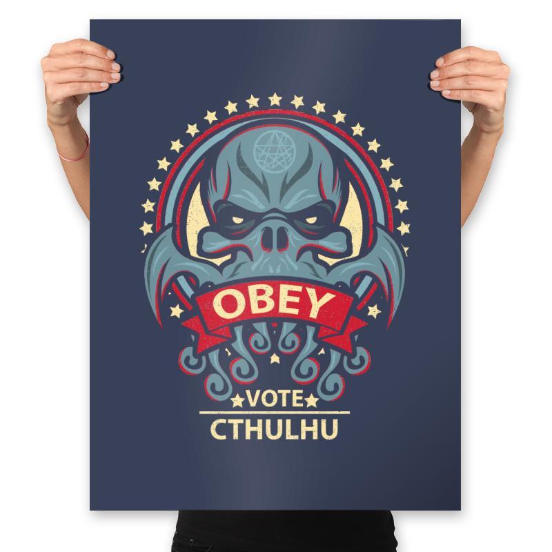 Vote Cthuhlu - Prints Posters RIPT Apparel 18x24 / Navy