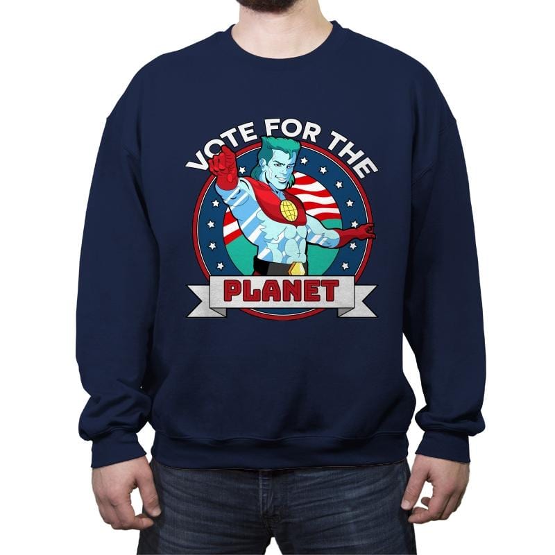 Vote for the Planet - Crew Neck Sweatshirt Crew Neck Sweatshirt RIPT Apparel Small / Navy
