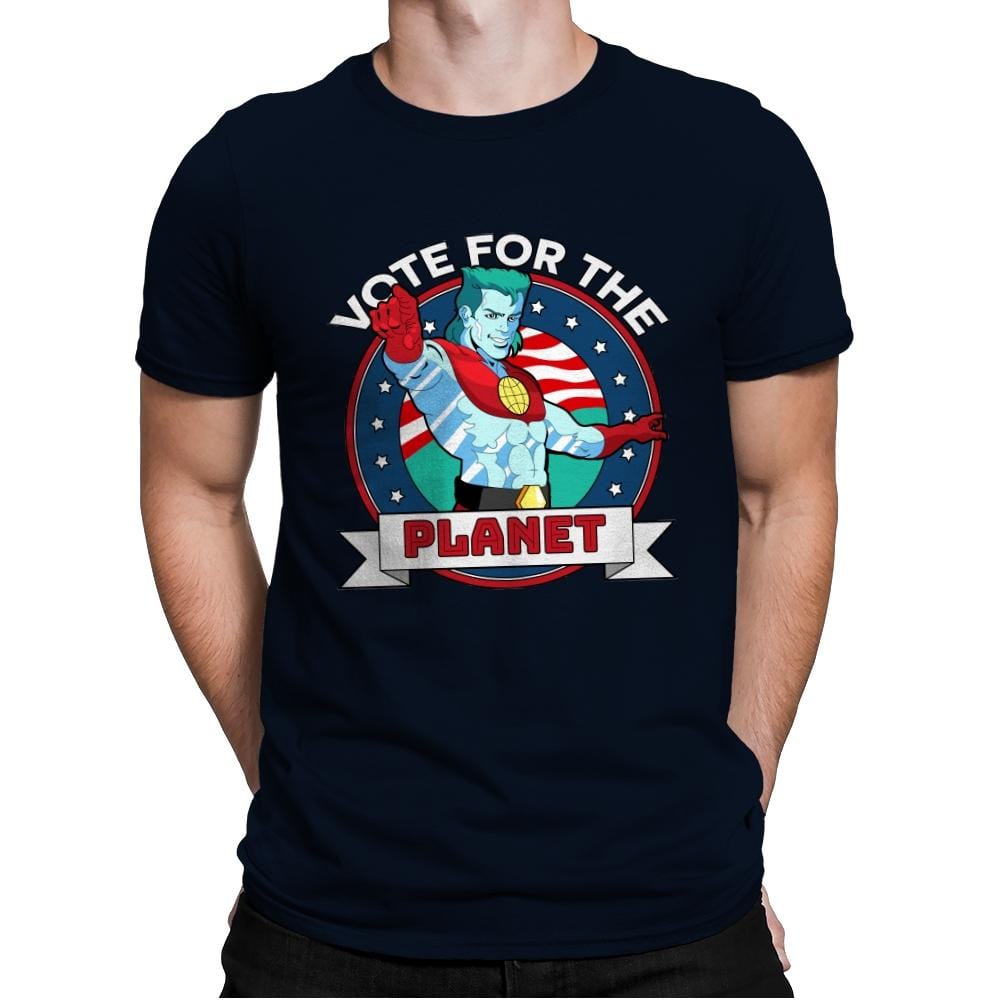 Vote for the Planet - Mens Premium T-Shirts RIPT Apparel Small / Midnight Navy