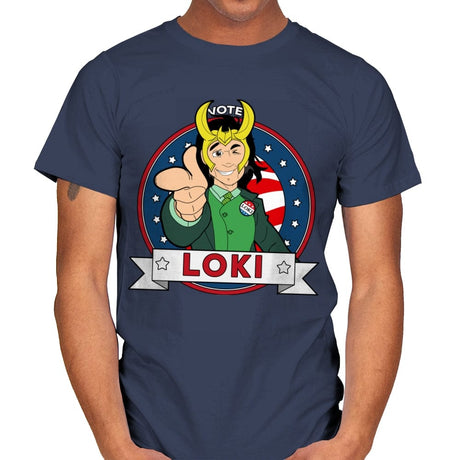 Vote Loki - Mens T-Shirts RIPT Apparel Small / Navy