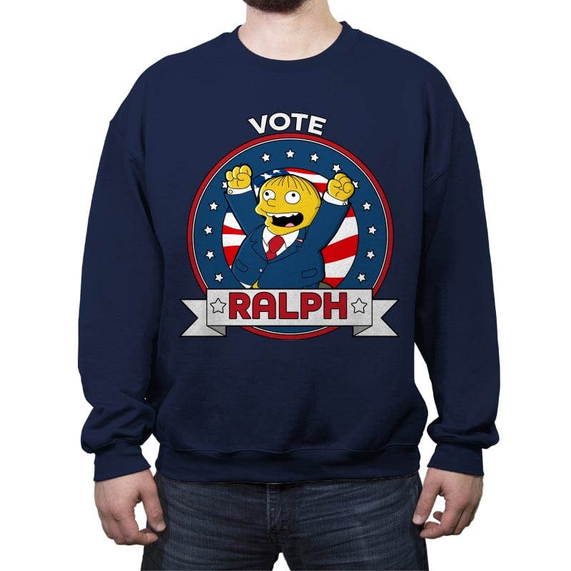 Vote Ralph - Crew Neck Sweatshirt Crew Neck Sweatshirt RIPT Apparel Small / Navy