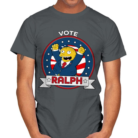 Vote Ralph - Mens T-Shirts RIPT Apparel Small / Charcoal