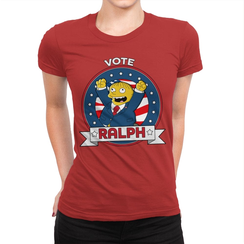 Vote Ralph - Womens Premium T-Shirts RIPT Apparel Small / Red