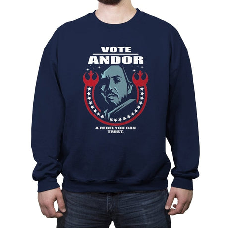 Vote Rebel - Crew Neck Sweatshirt Crew Neck Sweatshirt RIPT Apparel Small / Navy