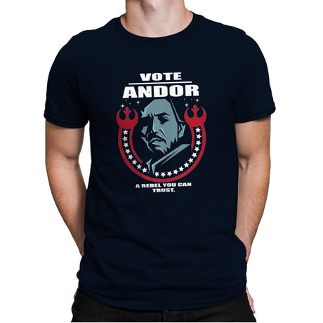Vote Rebel - Mens Premium T-Shirts RIPT Apparel Small / Midnight Navy