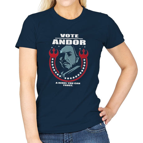 Vote Rebel - Womens T-Shirts RIPT Apparel Small / Navy