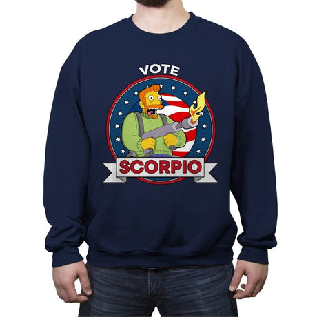 Vote Scorpio - Crew Neck Sweatshirt Crew Neck Sweatshirt RIPT Apparel Small / Navy