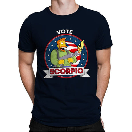 Vote Scorpio - Mens Premium T-Shirts RIPT Apparel Small / Midnight Navy