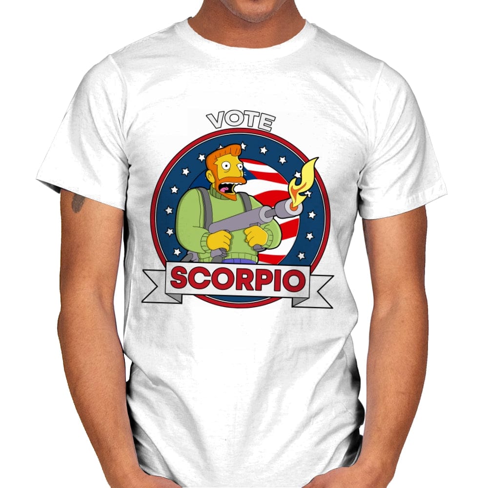 Vote Scorpio - Mens T-Shirts RIPT Apparel Small / White
