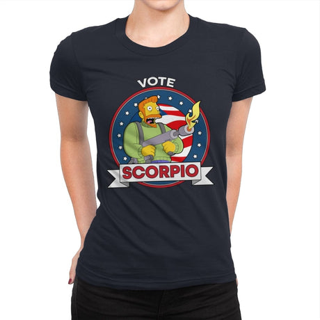 Vote Scorpio - Womens Premium T-Shirts RIPT Apparel Small / Midnight Navy