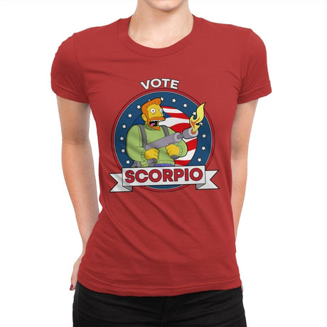 Vote Scorpio - Womens Premium T-Shirts RIPT Apparel Small / Red