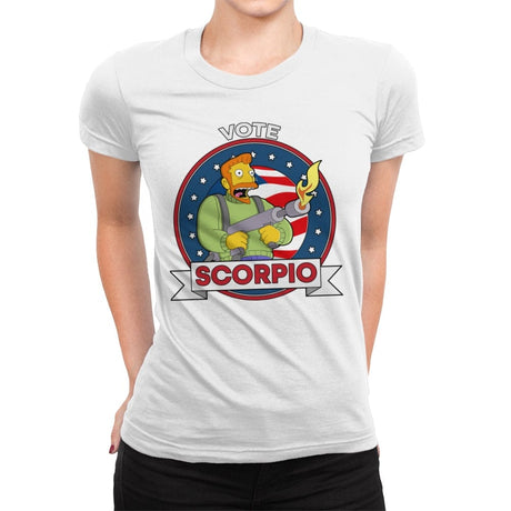 Vote Scorpio - Womens Premium T-Shirts RIPT Apparel Small / White
