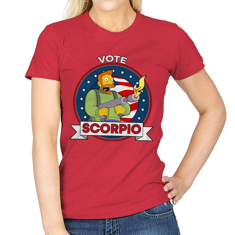 Vote Scorpio - Womens T-Shirts RIPT Apparel Small / Red