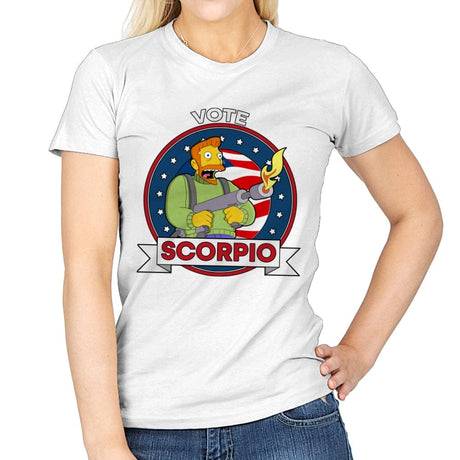 Vote Scorpio - Womens T-Shirts RIPT Apparel Small / White