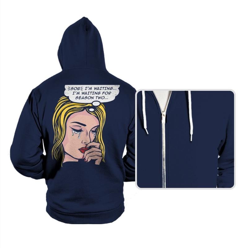 Waiting for Season Two - Hoodies Hoodies RIPT Apparel Small / Navy