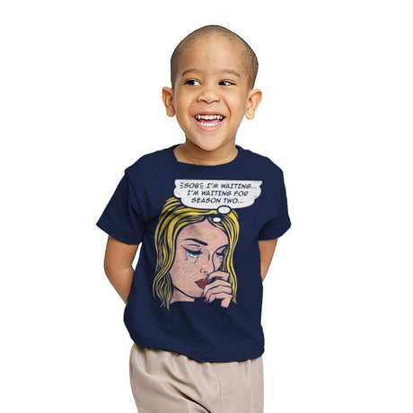 Waiting for Season Two - Youth T-Shirts RIPT Apparel X-small / Navy