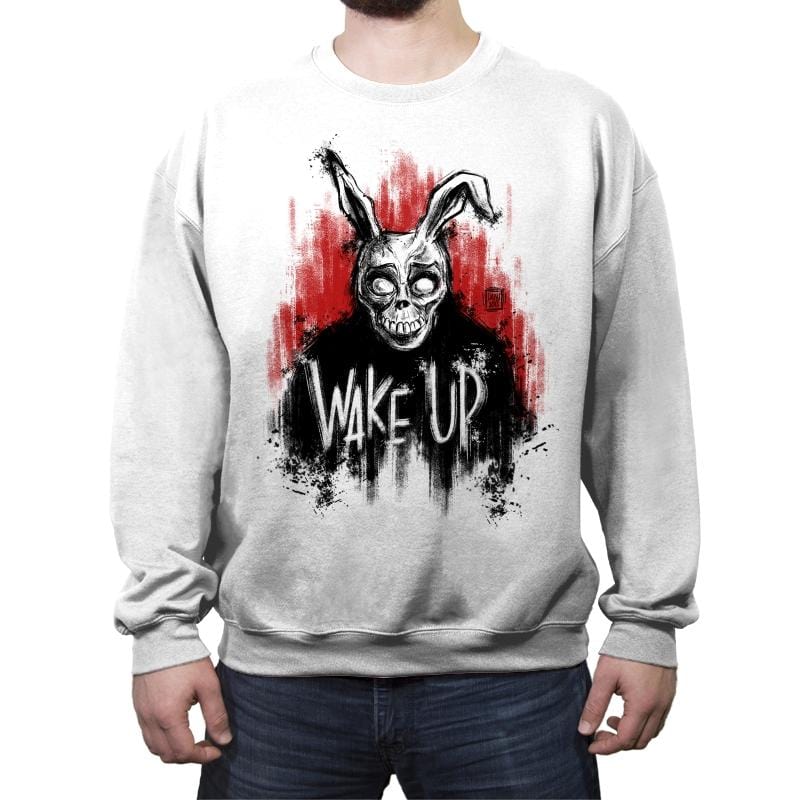 Wake Up! - Crew Neck Sweatshirt Crew Neck Sweatshirt RIPT Apparel Small / White