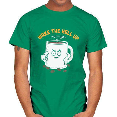 Wake Up Now! - Mens T-Shirts RIPT Apparel Small / Kelly Green