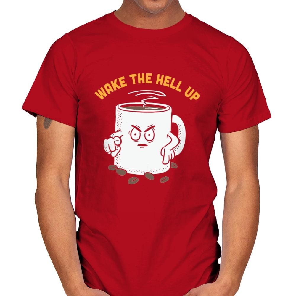 Wake Up Now! - Mens T-Shirts RIPT Apparel Small / Red