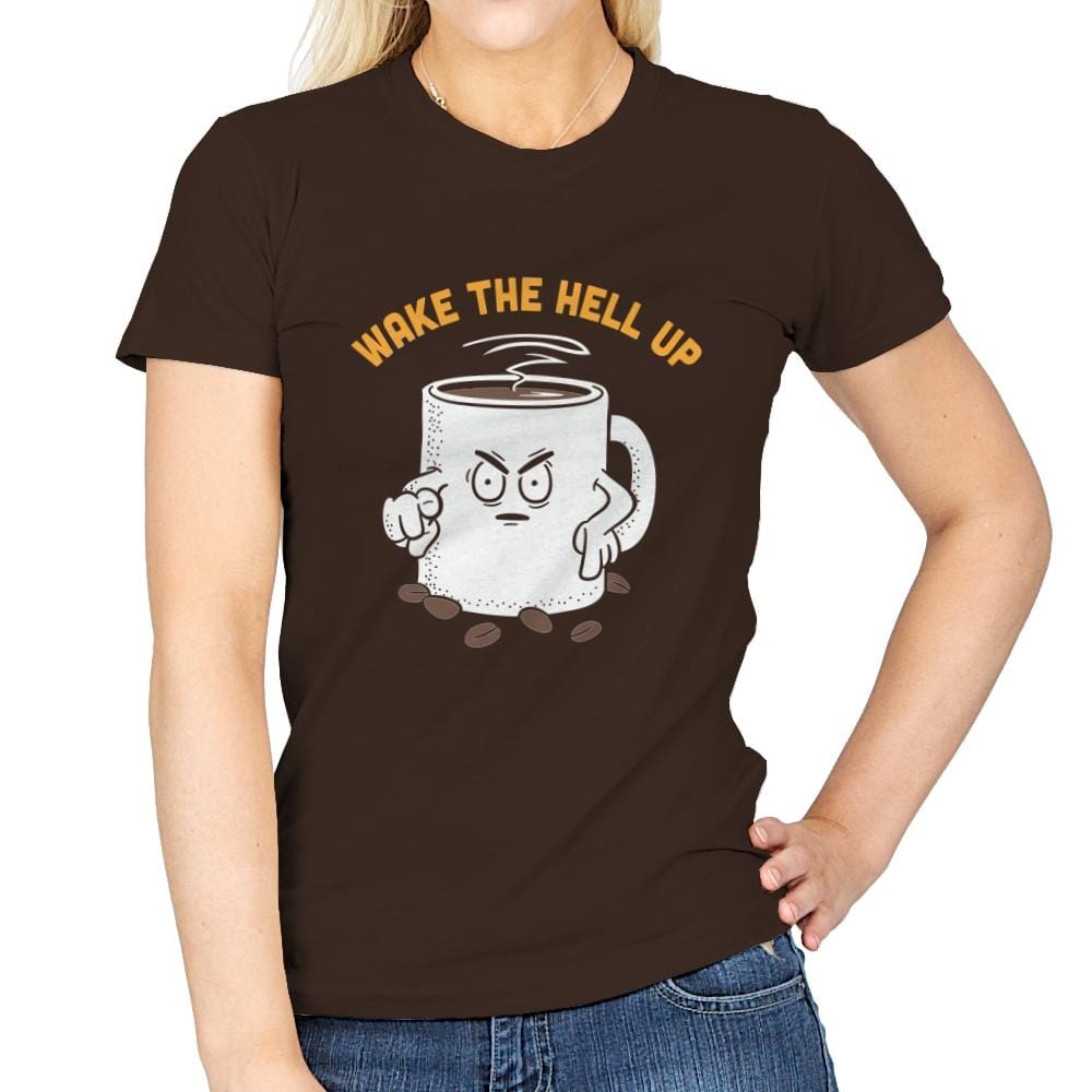 Wake Up Now! - Womens T-Shirts RIPT Apparel Small / Dark Chocolate