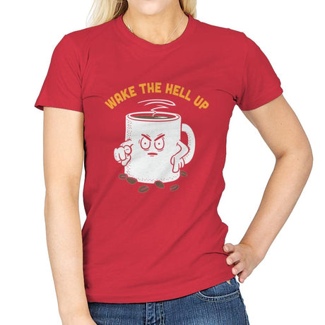 Wake Up Now! - Womens T-Shirts RIPT Apparel Small / Red