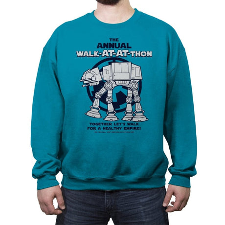 Walk At-At Thon - Crew Neck Sweatshirt Crew Neck Sweatshirt RIPT Apparel Small / Antique Sapphire