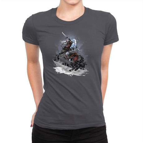 Walker Crossing the North Exclusive - Womens Premium T-Shirts RIPT Apparel Small / Heavy Metal