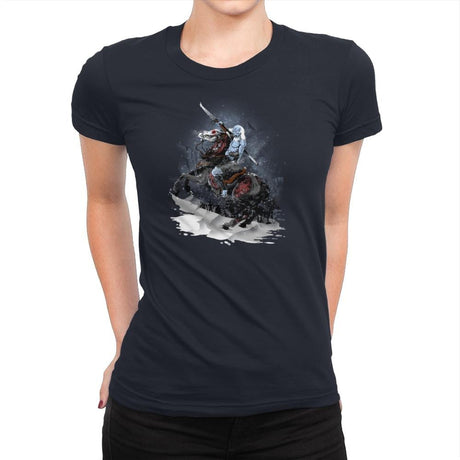 Walker Crossing the North Exclusive - Womens Premium T-Shirts RIPT Apparel Small / Midnight Navy