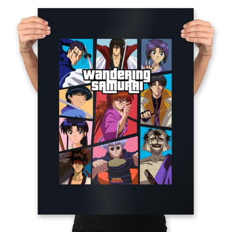 Wandering Samurai - Prints Posters RIPT Apparel 18x24 / Black