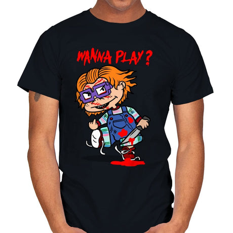 Wanna Play - Mens T-Shirts RIPT Apparel Small / Black