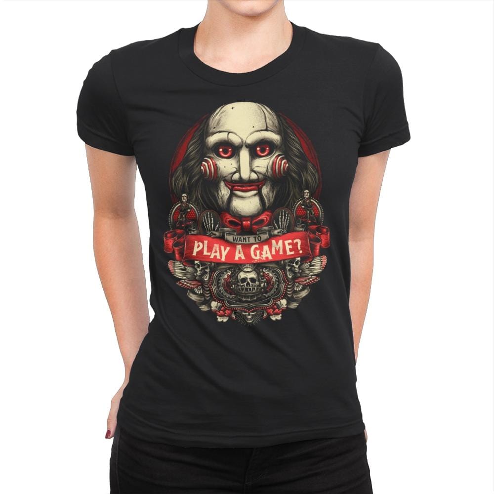 Want to Play a Game - Womens Premium T-Shirts RIPT Apparel Small / Black