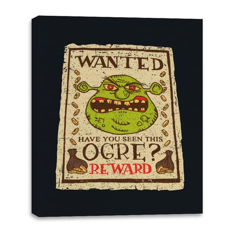 Wanted Ogre - Canvas Wraps Canvas Wraps RIPT Apparel 16x20 / Black