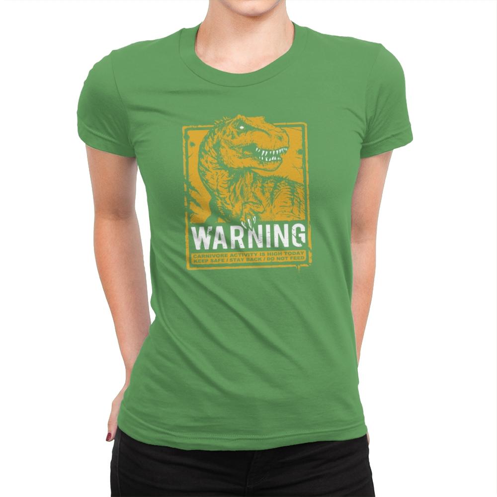 Warning: Carnivore - Womens Premium T-Shirts RIPT Apparel Small / Kelly