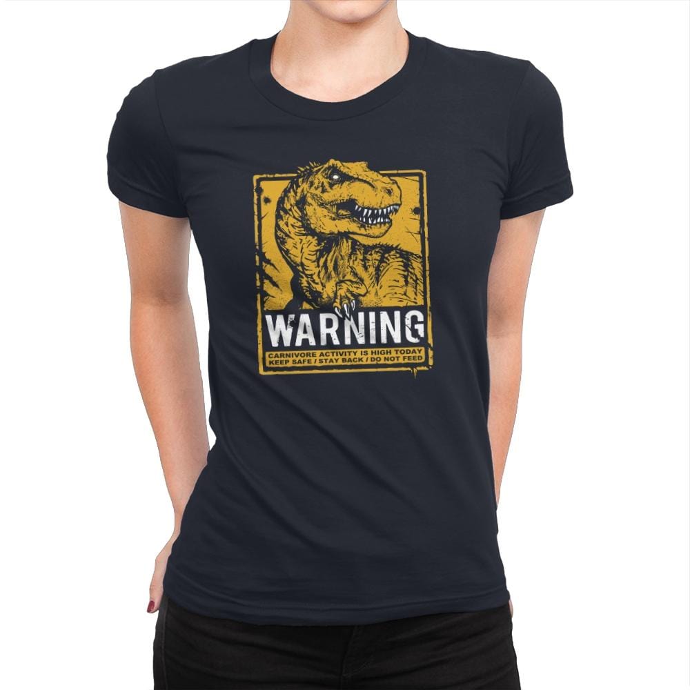 Warning: Carnivore - Womens Premium T-Shirts RIPT Apparel Small / Midnight Navy
