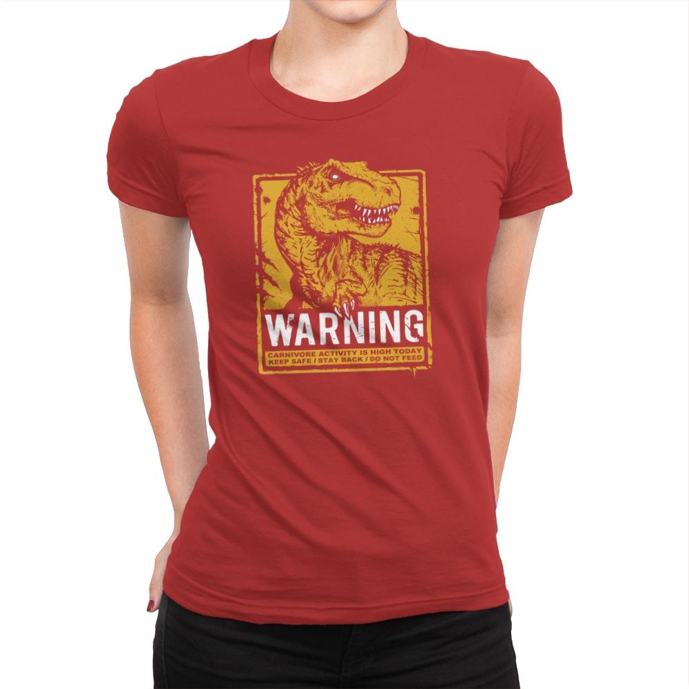Warning: Carnivore - Womens Premium T-Shirts RIPT Apparel Small / Red