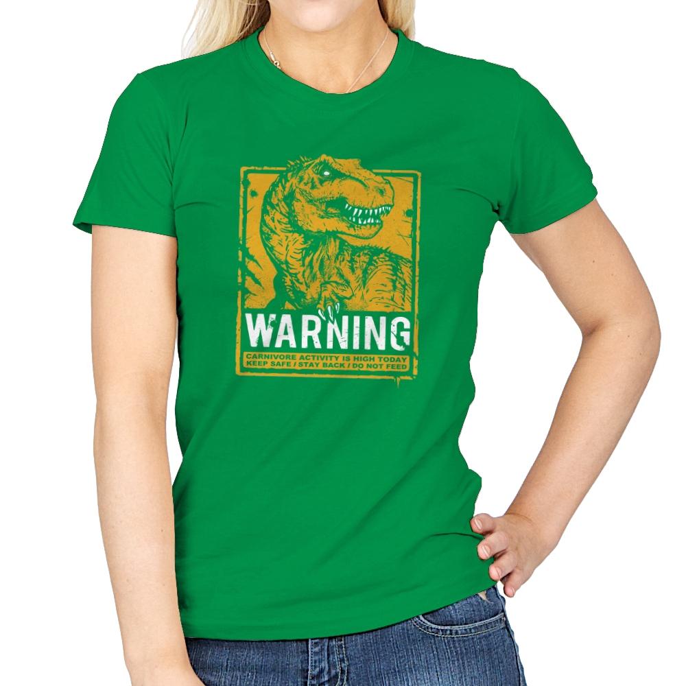 Warning: Carnivore - Womens T-Shirts RIPT Apparel Small / Irish Green
