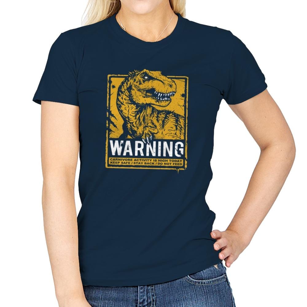 Warning: Carnivore - Womens T-Shirts RIPT Apparel Small / Navy