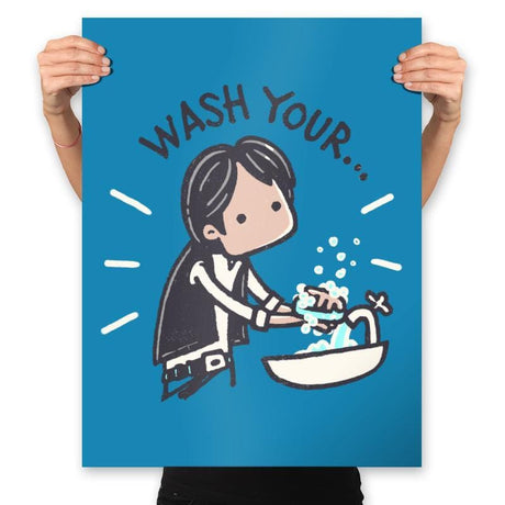 Wash Your Han - Prints Posters RIPT Apparel 18x24 / Sapphire