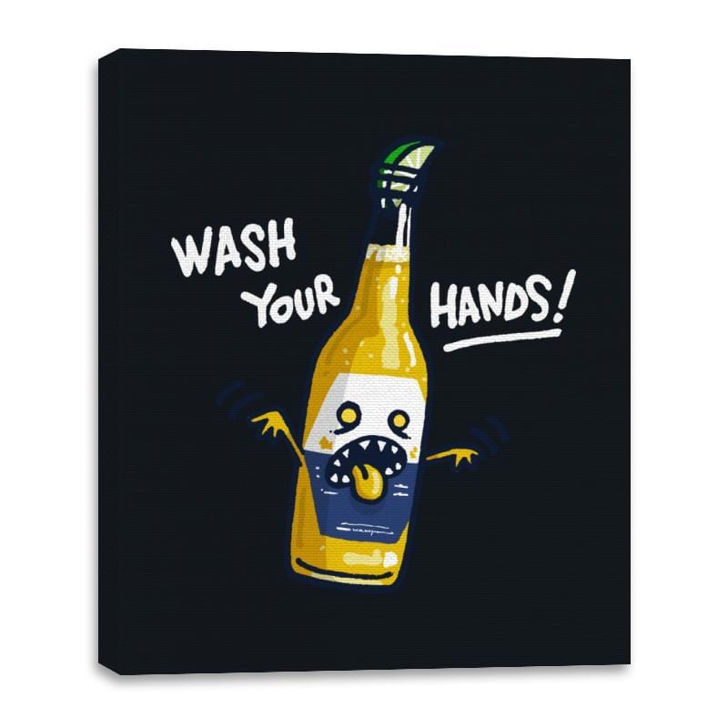 Wash Your Hands - Canvas Wraps Canvas Wraps RIPT Apparel 16x20 / Black