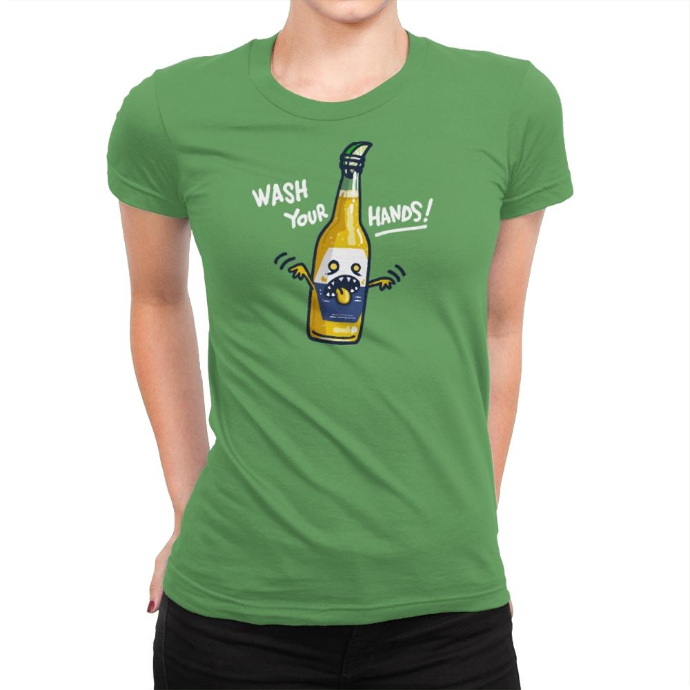 Wash Your Hands - Womens Premium T-Shirts RIPT Apparel Small / Kelly