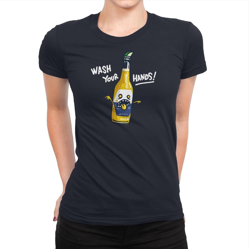 Wash Your Hands - Womens Premium T-Shirts RIPT Apparel Small / Midnight Navy