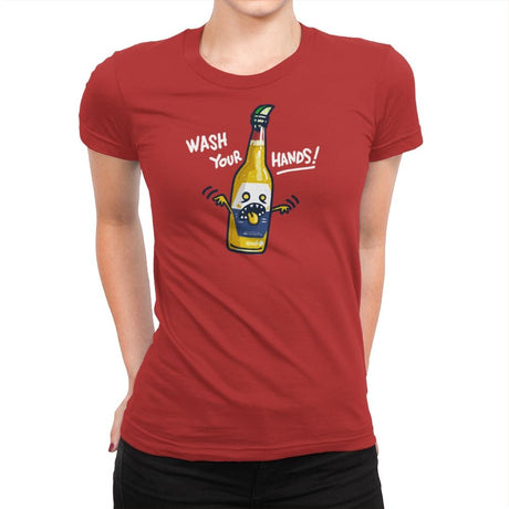 Wash Your Hands - Womens Premium T-Shirts RIPT Apparel Small / Red