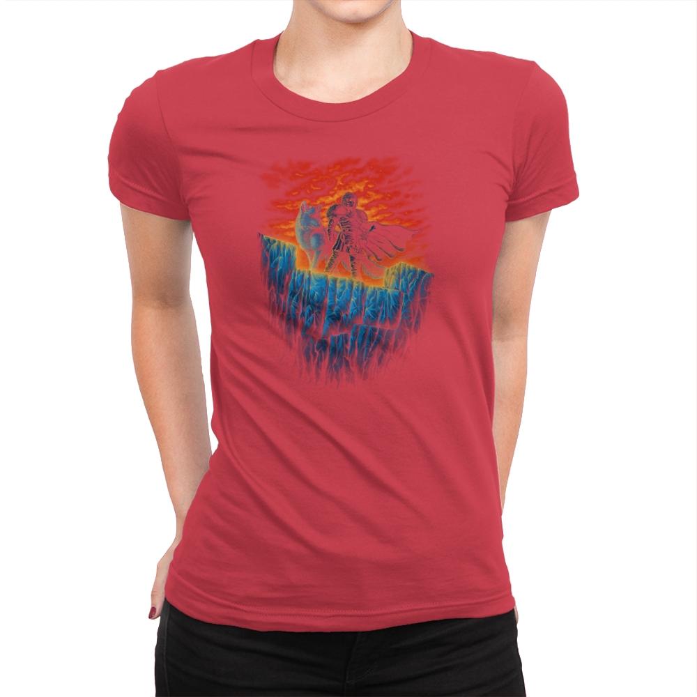 Watchers of the Wall - Pop Impressionism - Womens Premium T-Shirts RIPT Apparel Small / Red