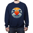Waves of Love - Crew Neck Sweatshirt Crew Neck Sweatshirt RIPT Apparel Small / Navy