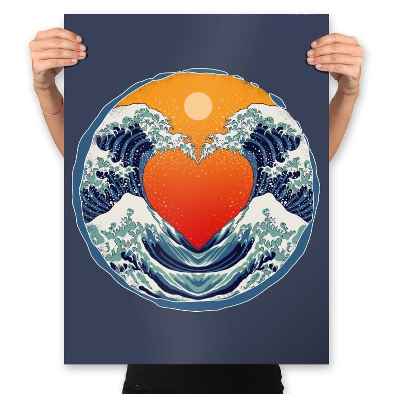 Waves of Love - Prints Posters RIPT Apparel 18x24 / Navy